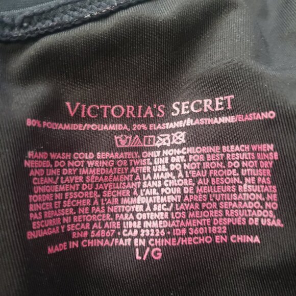 Victoria's Secret One Piece Swimsuit Large Black Cutout Ruffle Romantic Feminine - Picture 9 of 9